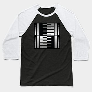 “Dimensional Split (1)” - V.1 Grey - (Geometric Art) (Dimensions) - Doc Labs Baseball T-Shirt